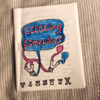 photo of the cover of the zine, colored